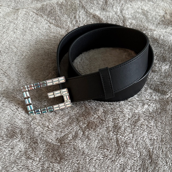 Gucci Black Belt with jeweled Buckle - Picture 1 of 3